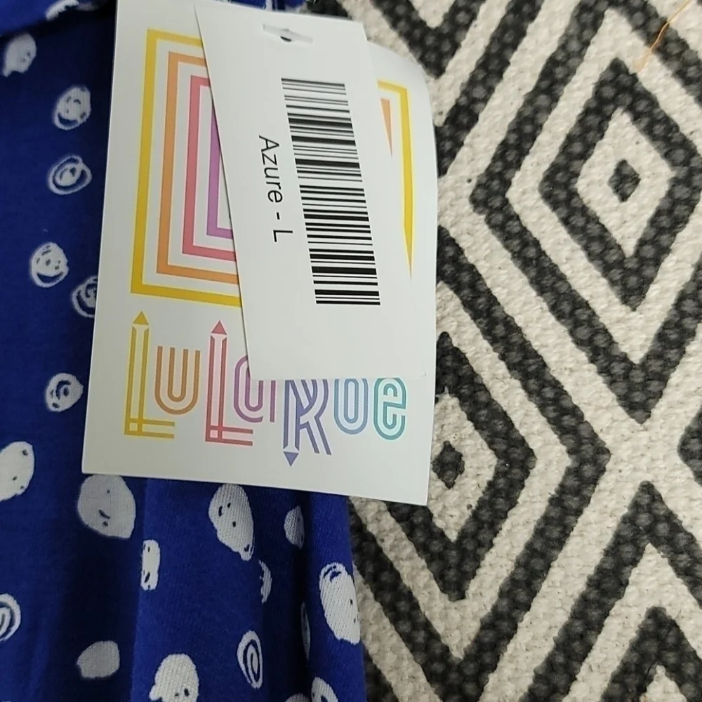 NWT LuLa Roe Blue and White Skirt - Picture 2 of 4